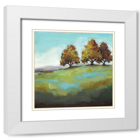 Turning Leaves II White Modern Wood Framed Art Print with Double Matting by Long, Christina