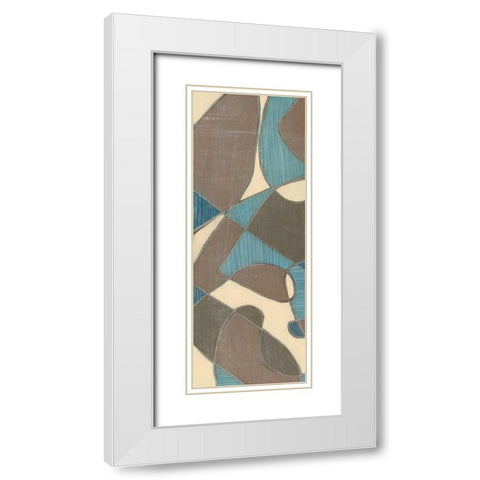 Muted Mod I White Modern Wood Framed Art Print with Double Matting by Goldberger, Jennifer