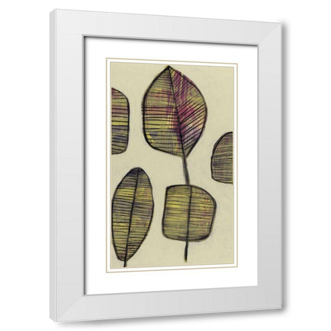 Leaflets II White Modern Wood Framed Art Print with Double Matting by Goldberger, Jennifer