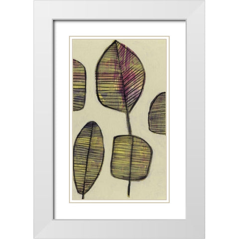 Leaflets II White Modern Wood Framed Art Print with Double Matting by Goldberger, Jennifer