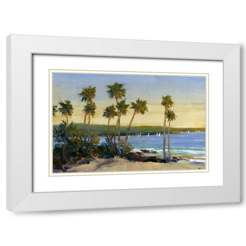 Distant Shore II White Modern Wood Framed Art Print with Double Matting by OToole, Tim