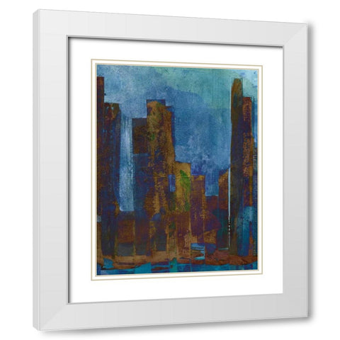 Urban Dusk I White Modern Wood Framed Art Print with Double Matting by Fagalde, Jarman