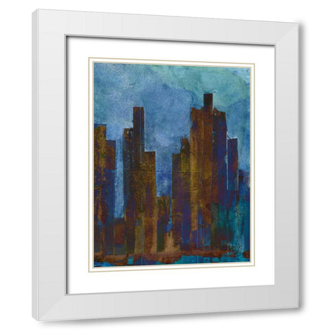 Urban Dusk II White Modern Wood Framed Art Print with Double Matting by Fagalde, Jarman
