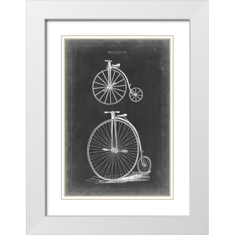 Vintage Bicycles I White Modern Wood Framed Art Print with Double Matting by Vision Studio