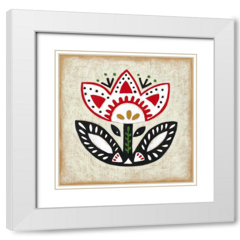 Folk Song I White Modern Wood Framed Art Print with Double Matting by Zarris, Chariklia