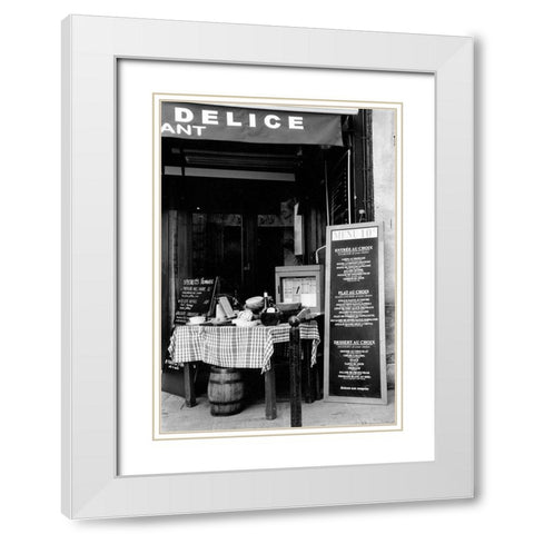 Cafe Charm, Paris IV White Modern Wood Framed Art Print with Double Matting by DeNardo, Laura