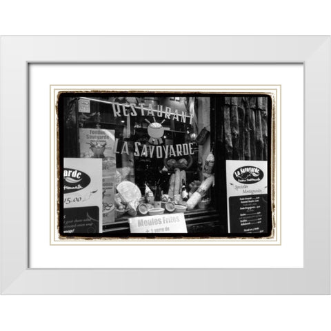 Cafe Charm - Paris VI White Modern Wood Framed Art Print with Double Matting by DeNardo, Laura