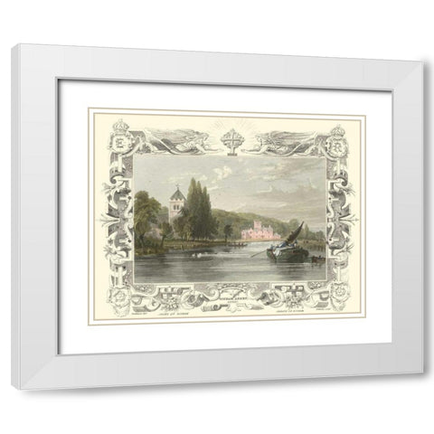 Bisham Abbey White Modern Wood Framed Art Print with Double Matting by Tombleson