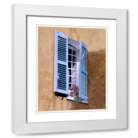 Mediterranean Sunlight White Modern Wood Framed Art Print with Double Matting by Swanson, Michael