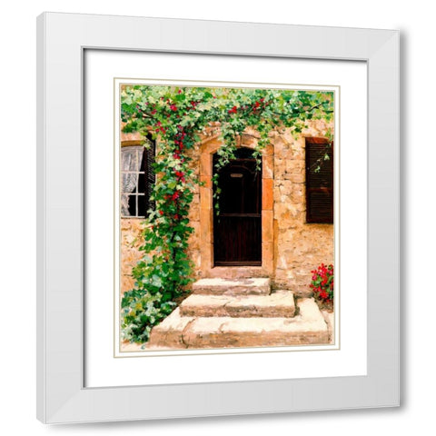 Sunlit Vines White Modern Wood Framed Art Print with Double Matting by Swanson, Michael