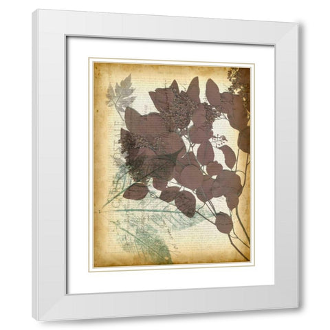 Leaf Letters I White Modern Wood Framed Art Print with Double Matting by Goldberger, Jennifer