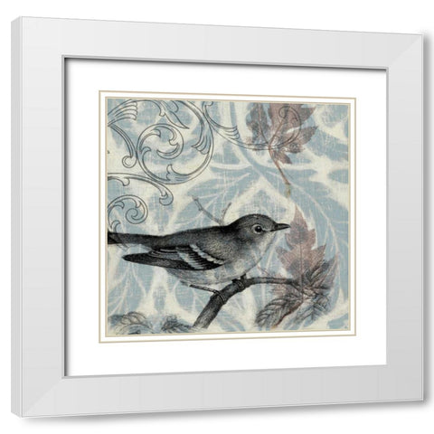 Autumn Songbird I White Modern Wood Framed Art Print with Double Matting by Goldberger, Jennifer