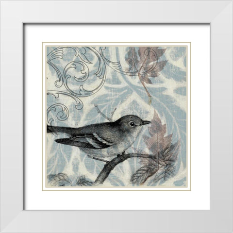 Autumn Songbird I White Modern Wood Framed Art Print with Double Matting by Goldberger, Jennifer