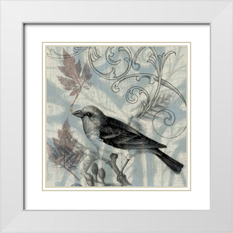 Autumn Songbird II White Modern Wood Framed Art Print with Double Matting by Goldberger, Jennifer