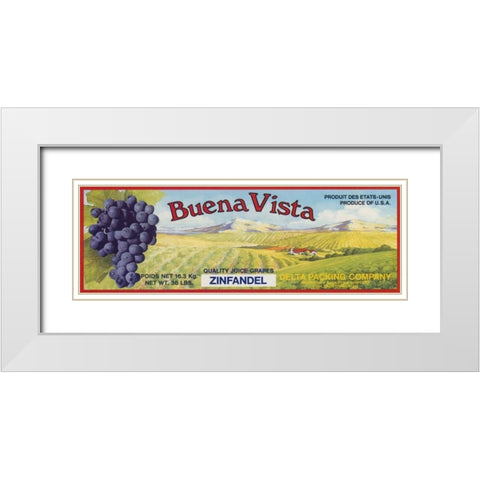 2-Up Vintage Wine Label I White Modern Wood Framed Art Print with Double Matting by Vision Studio