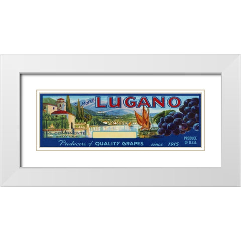 2-Up Vintage Wine Label III White Modern Wood Framed Art Print with Double Matting by Vision Studio