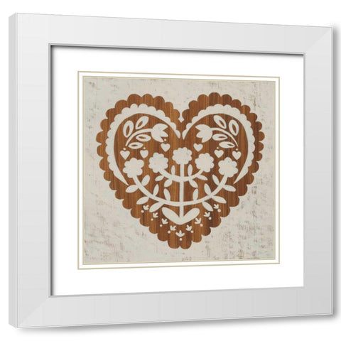 Country Woodcut IV White Modern Wood Framed Art Print with Double Matting by Zarris, Chariklia