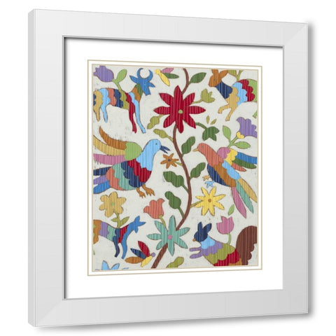 Otomi Embroidery I White Modern Wood Framed Art Print with Double Matting by Zarris, Chariklia