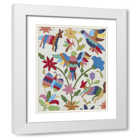 Otomi Embroidery II White Modern Wood Framed Art Print with Double Matting by Zarris, Chariklia