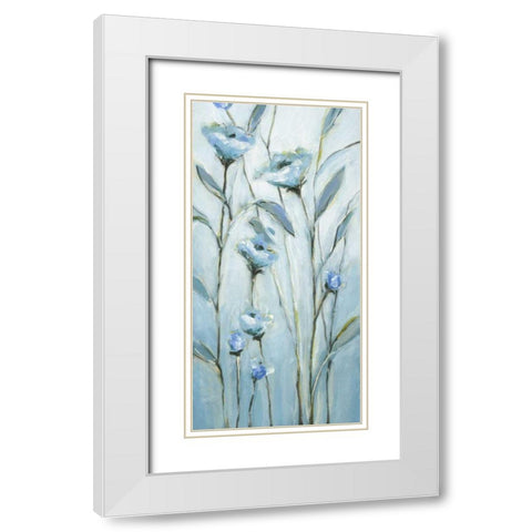 Blue Moon White Modern Wood Framed Art Print with Double Matting by Long, Christina