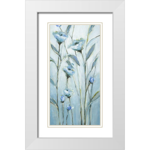 Blue Moon White Modern Wood Framed Art Print with Double Matting by Long, Christina