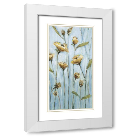 Wishing Blooms White Modern Wood Framed Art Print with Double Matting by Long, Christina