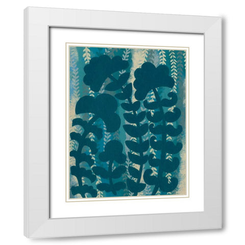 Blueberry Blossoms III White Modern Wood Framed Art Print with Double Matting by Zarris, Chariklia