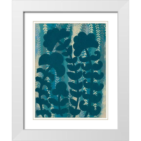 Blueberry Blossoms III White Modern Wood Framed Art Print with Double Matting by Zarris, Chariklia