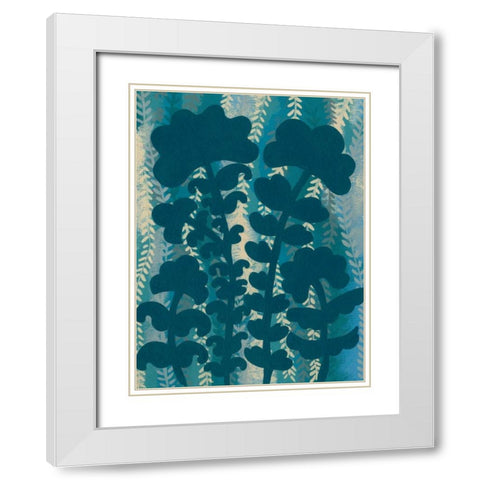 Blueberry Blossoms IV White Modern Wood Framed Art Print with Double Matting by Zarris, Chariklia