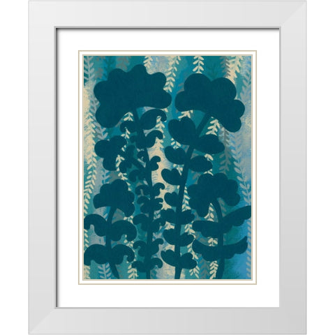 Blueberry Blossoms IV White Modern Wood Framed Art Print with Double Matting by Zarris, Chariklia