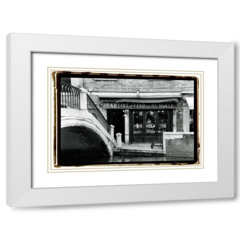 A Venetian Stroll I White Modern Wood Framed Art Print with Double Matting by DeNardo, Laura
