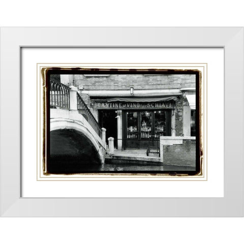 A Venetian Stroll I White Modern Wood Framed Art Print with Double Matting by DeNardo, Laura