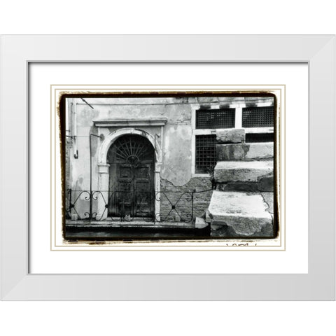 A Venetian Stroll II White Modern Wood Framed Art Print with Double Matting by DeNardo, Laura