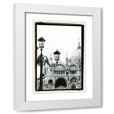 A Venetian Stroll V White Modern Wood Framed Art Print with Double Matting by DeNardo, Laura
