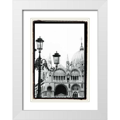 A Venetian Stroll V White Modern Wood Framed Art Print with Double Matting by DeNardo, Laura