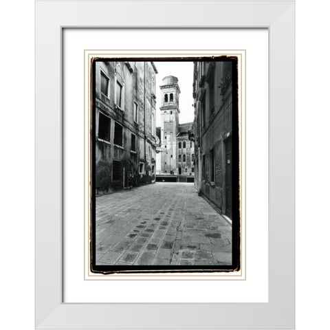A Venetian Stroll VI White Modern Wood Framed Art Print with Double Matting by DeNardo, Laura