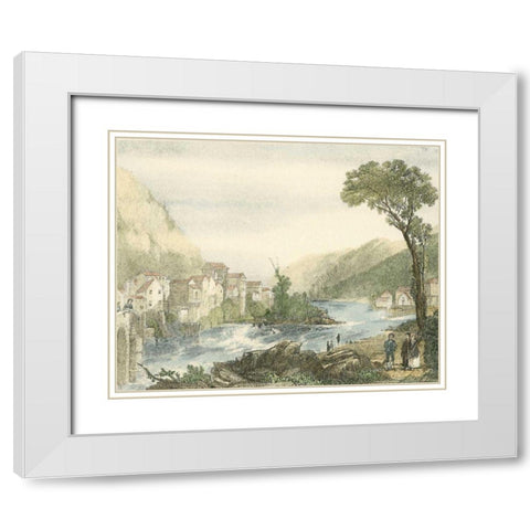 Little Falls, New York White Modern Wood Framed Art Print with Double Matting by Vision Studio