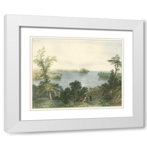 Saratoga Lake, New York White Modern Wood Framed Art Print with Double Matting by Vision Studio