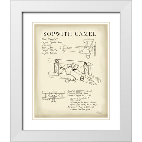 Sopwith Camel White Modern Wood Framed Art Print with Double Matting by Friel, Tara