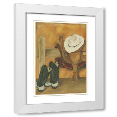 Modern Cowboy White Modern Wood Framed Art Print with Double Matting by Goldberger, Jennifer