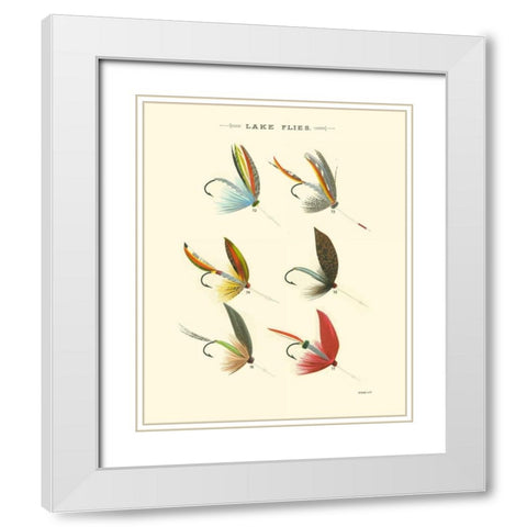 Lake Flies II White Modern Wood Framed Art Print with Double Matting by Vision Studio