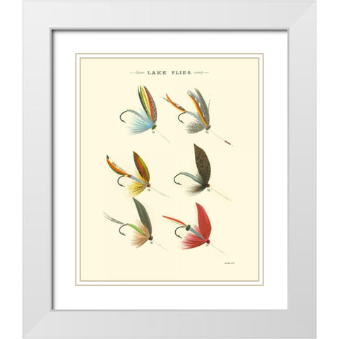 Lake Flies II White Modern Wood Framed Art Print with Double Matting by Vision Studio
