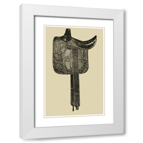 Antique Saddle III White Modern Wood Framed Art Print with Double Matting by Vision Studio