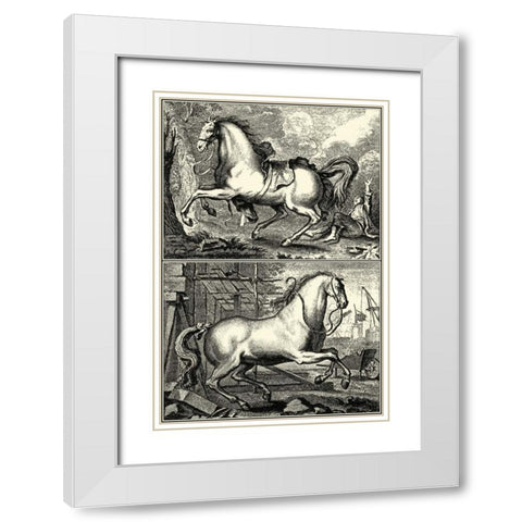 Galloping Horses I White Modern Wood Framed Art Print with Double Matting by unknown