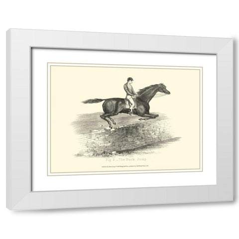 The Buck Jump White Modern Wood Framed Art Print with Double Matting by unknown