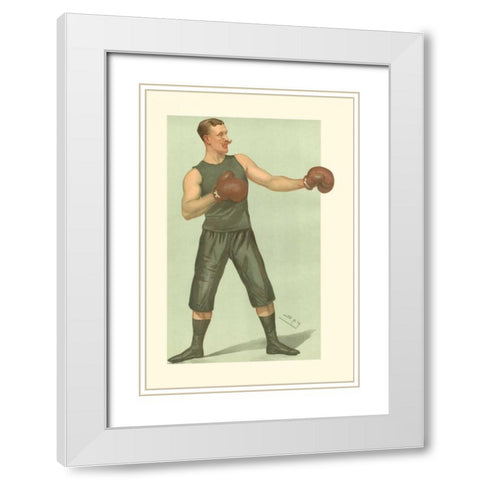 Vanity Fair Boxing White Modern Wood Framed Art Print with Double Matting by Spy