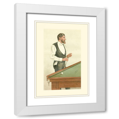 Vanity Fair Billiards White Modern Wood Framed Art Print with Double Matting by Spy