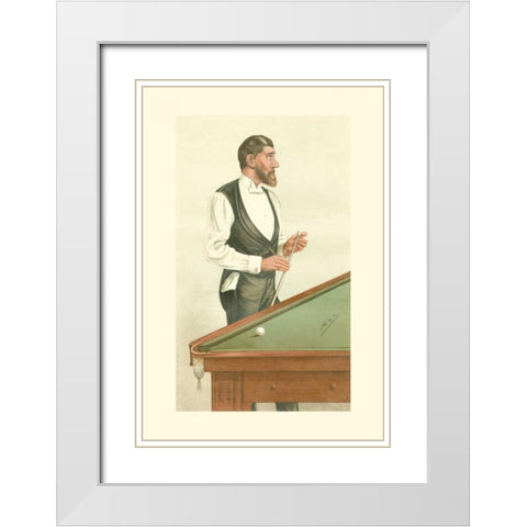 Vanity Fair Billiards White Modern Wood Framed Art Print with Double Matting by Spy