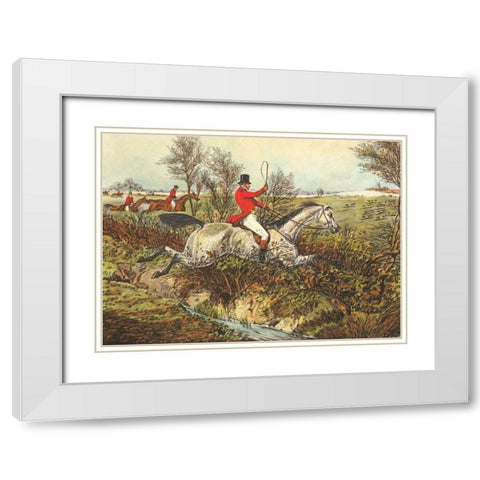 The English Hunt I White Modern Wood Framed Art Print with Double Matting by Henry, Alken