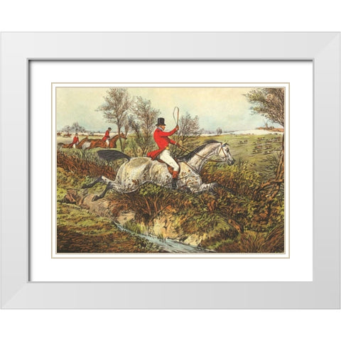 The English Hunt I White Modern Wood Framed Art Print with Double Matting by Henry, Alken